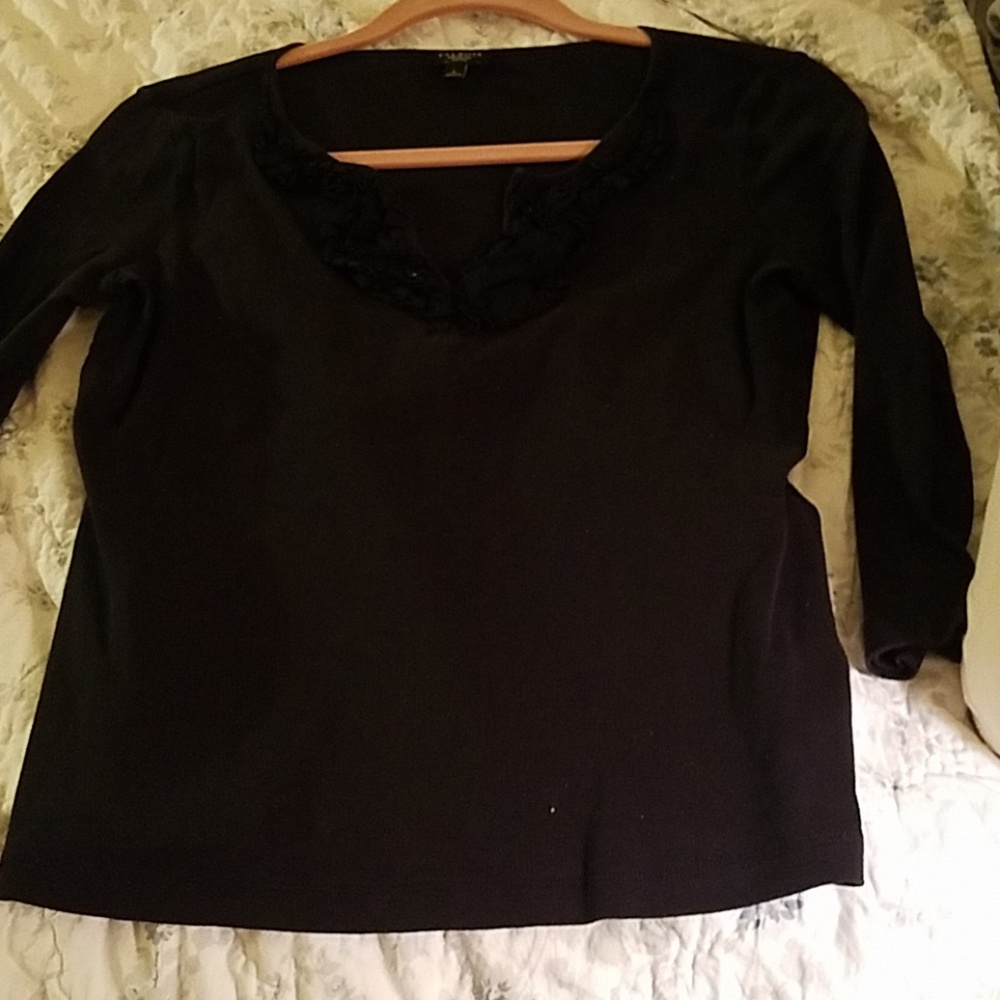 Talbots 3/4 Black Sleeve Talbots Top